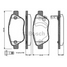 0 986 TB2 960 BOSCH Комплект тормозных колодок, дисковый тормоз