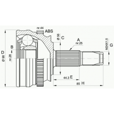 CVJ5153.10 OPEN PARTS Шарнирный комплект, приводной вал