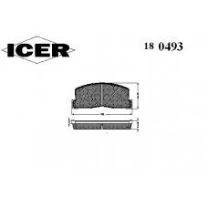 180493 ICER Комплект тормозных колодок, дисковый тормоз