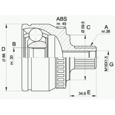 CVJ5364.10 OPEN PARTS Шарнирный комплект, приводной вал