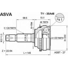 TY-35A48 ASVA Шарнирный комплект, приводной вал
