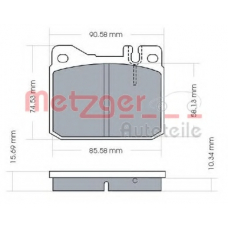 1170244 METZGER Комплект тормозных колодок, дисковый тормоз