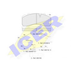 151254-217 ICER Комплект тормозных колодок, дисковый тормоз