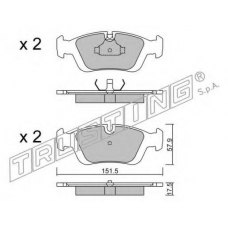 126.0 TRUSTING Комплект тормозных колодок, дисковый тормоз