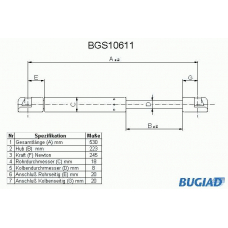 BGS10611 BUGIAD Газовая пружина, капот