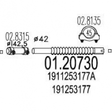 01.20730 MTS Гофрированная труба, выхлопная система