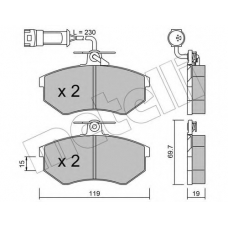 22-0148-1 METELLI Комплект тормозных колодок, дисковый тормоз