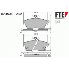 BL1412A4 FTE Комплект тормозных колодок, дисковый тормоз