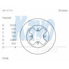 BR-6734 KAVO PARTS Тормозной диск