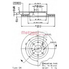 24499 E METZGER Тормозной диск