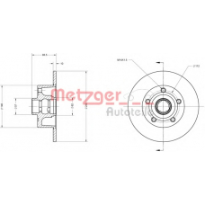 6110043 METZGER Тормозной диск