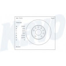 BR-7223 KAVO PARTS Тормозной диск