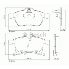 0 986 BB0 716 BOSCH Комплект тормозных колодок, дисковый тормоз