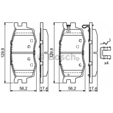 0 986 494 617 BOSCH Комплект тормозных колодок, дисковый тормоз