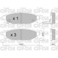 822-764-0 CIFAM Комплект тормозных колодок, дисковый тормоз