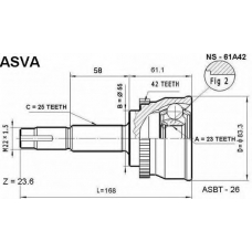 NS-61A42 ASVA Шарнирный комплект, приводной вал