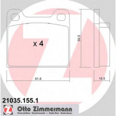 21035.155.1 ZIMMERMANN Комплект тормозных колодок, дисковый тормоз