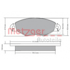 1170199 METZGER Комплект тормозных колодок, дисковый тормоз
