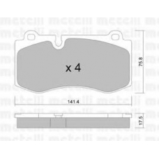 22-0669-0 METELLI Комплект тормозных колодок, дисковый тормоз