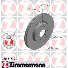 280.3171.20 ZIMMERMANN Тормозной диск