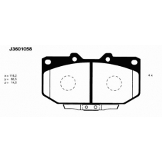 J3601058 NIPPARTS Комплект тормозных колодок, дисковый тормоз