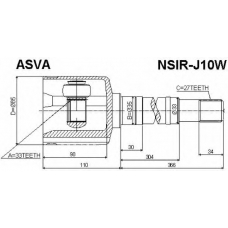 NSIR-J10W ASVA Шарнирный комплект, приводной вал