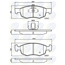 CBP01221 COMLINE Комплект тормозных колодок, дисковый тормоз