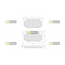 BD S055P STARLINE Комплект тормозных колодок, дисковый тормоз