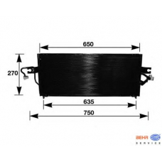 8FC 351 036-491 HELLA Конденсатор, кондиционер