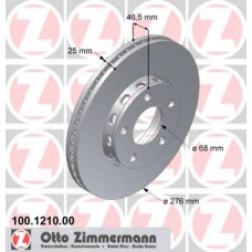 100.1210.00 ZIMMERMANN Тормозной диск