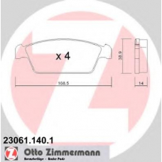 23061.140.1 ZIMMERMANN Комплект тормозных колодок, дисковый тормоз