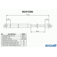 BGS10284 BUGIAD Газовая пружина, крышка багажник