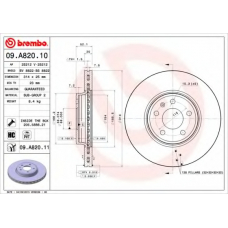 09.A820.11 BREMBO Тормозной диск