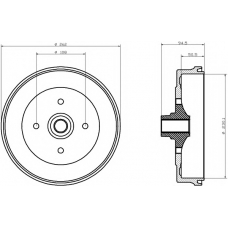 8DT 355 301-251 HELLA PAGID Тормозной барабан