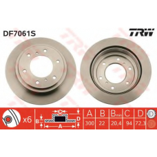 DF7061S TRW Тормозной диск