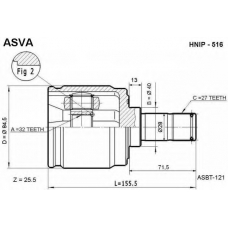 HNIP-516 ASVA Шарнирный комплект, приводной вал