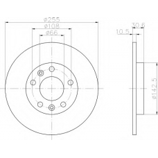 8DD 355 105-281 HELLA Тормозной диск