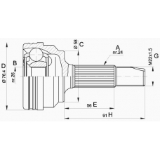 CVJ5379.10 OPEN PARTS Шарнирный комплект, приводной вал