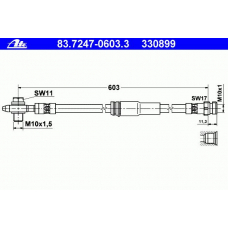 83.7247-0603.3 ATE Тормозной шланг