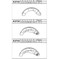 K2792 ASIMCO Комплект тормозных колодок