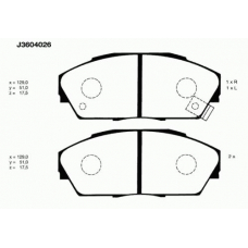 J3604026 NIPPARTS Комплект тормозных колодок, дисковый тормоз