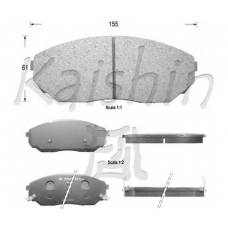 FK11130 KAISHIN Комплект тормозных колодок, дисковый тормоз