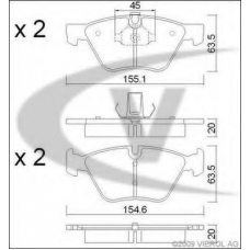 V20-8126 VEMO/VAICO Комплект тормозных колодок, дисковый тормоз