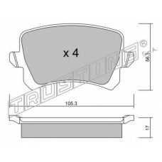 822.0 TRUSTING Комплект тормозных колодок, дисковый тормоз