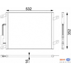 8FC 351 301-101 HELLA Конденсатор, кондиционер