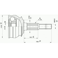 CVJ5007.10 OPEN PARTS Шарнирный комплект, приводной вал