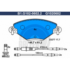 B1.G102-0602.2 GALFER Комплект тормозных колодок, дисковый тормоз