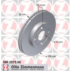 590.2575.00 ZIMMERMANN Тормозной диск