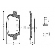 0 986 TB2 404 BOSCH Комплект тормозных колодок, дисковый тормоз