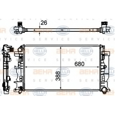 8MK 376 735-331 HELLA Радиатор, охлаждение двигателя